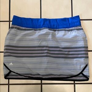 Adidas Blue and Gray Striped Skirt
